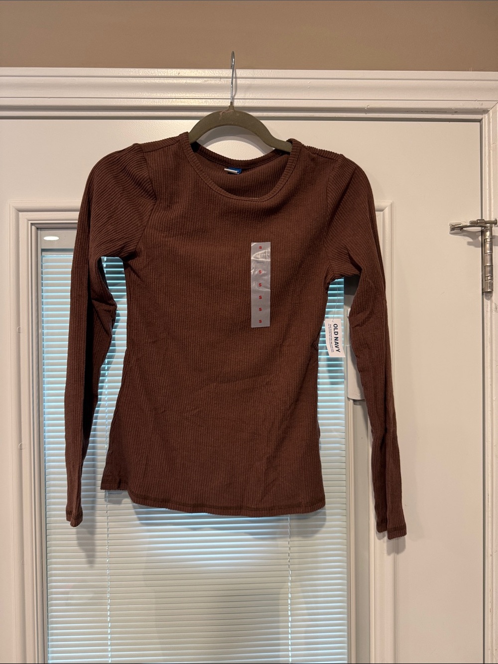 Old Navy Girls' Long-Sleeve Ribbed Top - Chocolate Brown